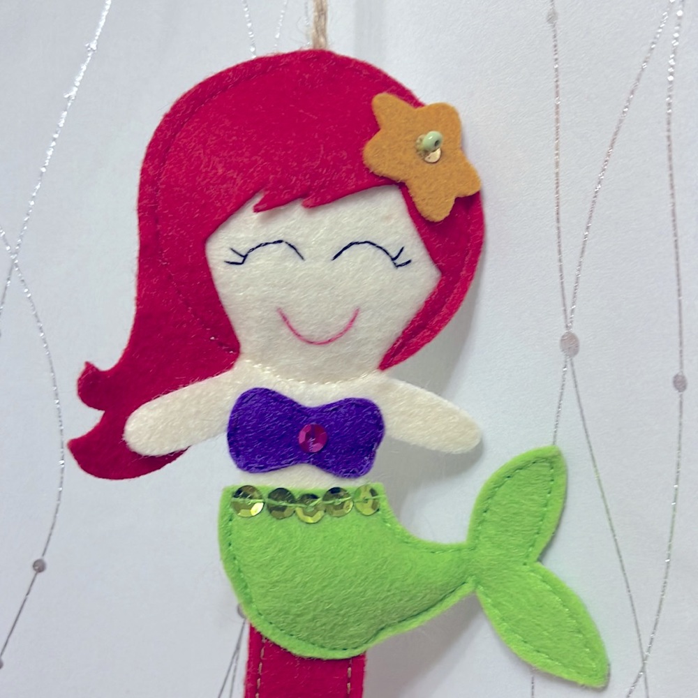 🧜🏻‍♀️Handmade mermaid decorative hair bow holder with shell - Picture 5 of 10